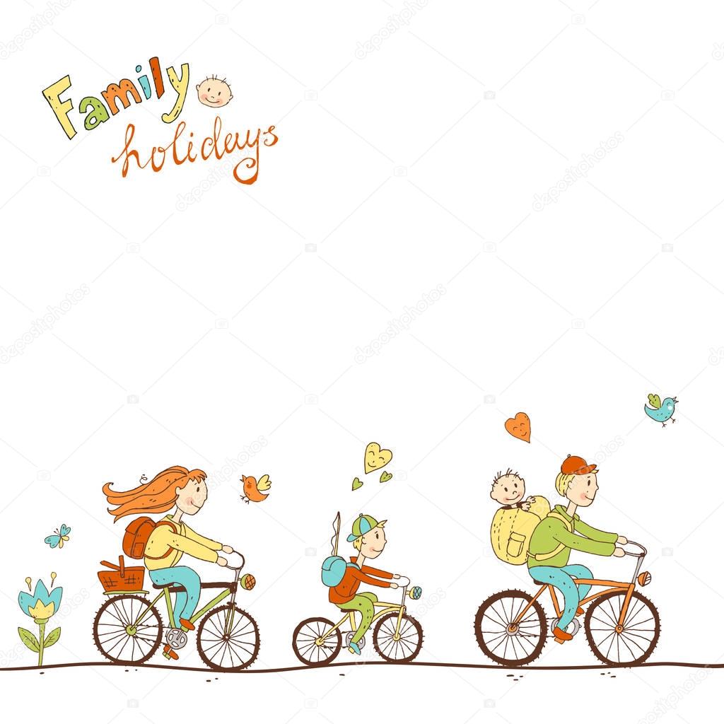 Lovely friendly family illustration