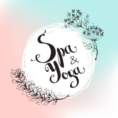 arka plan el yazı ile. Spa ve yoga.