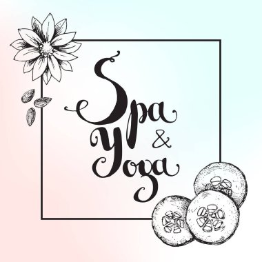 arka plan el yazı ile. Spa ve yoga.