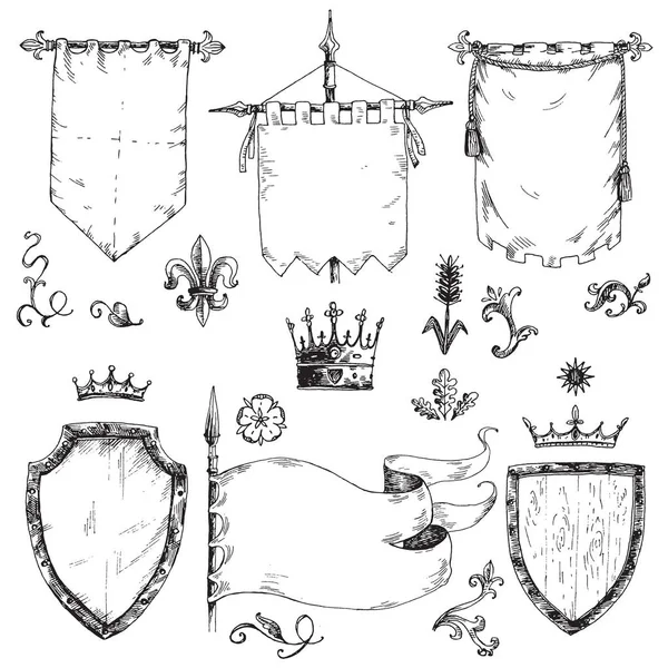 Collection of heraldic templates — Stock Vector