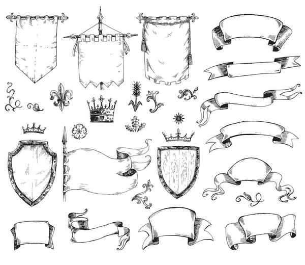 Samling av heraldiska mallar — Stock vektor