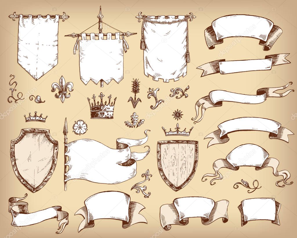 collection of heraldic templates