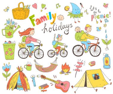 şirin doodle ailesinin tatil ayarlamak