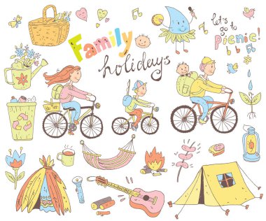 şirin doodle ailesinin tatil ayarlamak