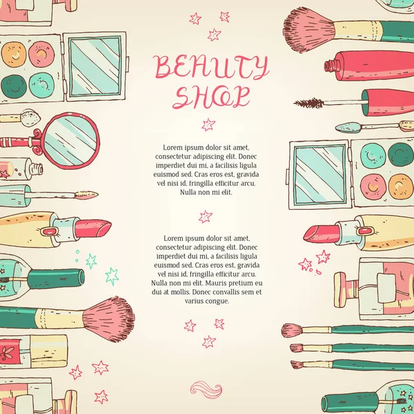 Belleza cosméticos tienda banner — Vector de stock