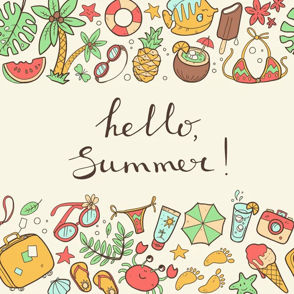 Bannière Hello Summer — Image vectorielle