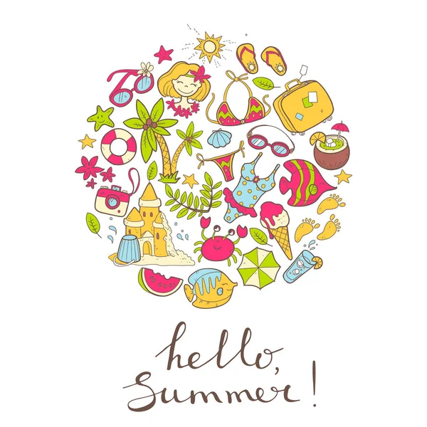 Hello summer banner — Stock Vector