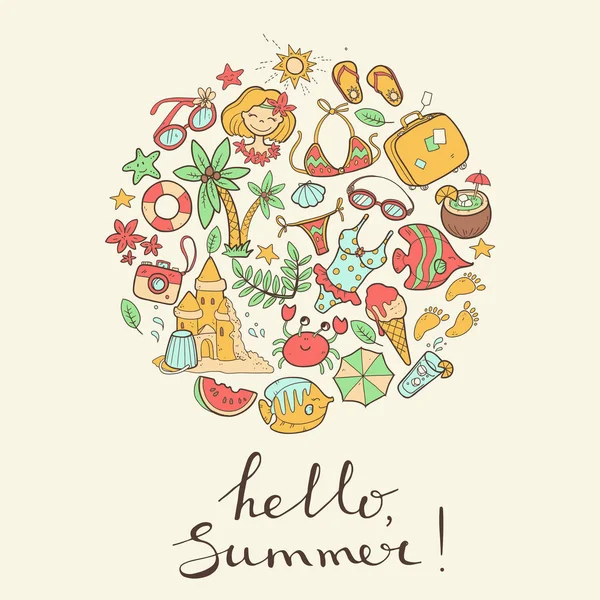 Bannière Hello Summer — Image vectorielle