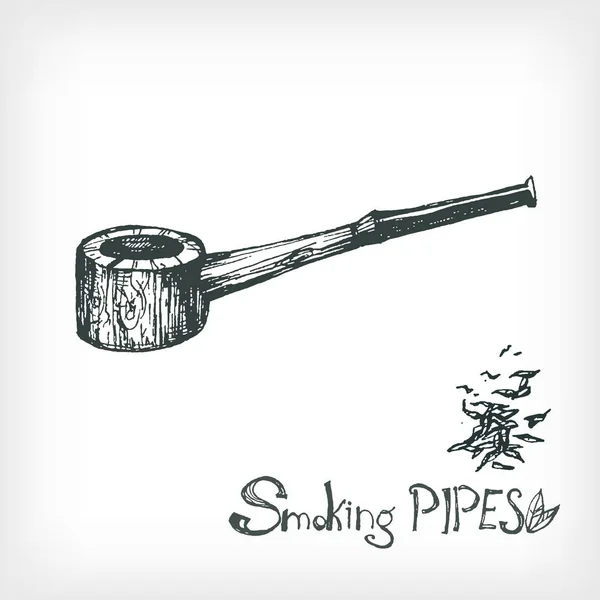 Tubo de fumar dibujado a mano — Archivo Imágenes Vectoriales