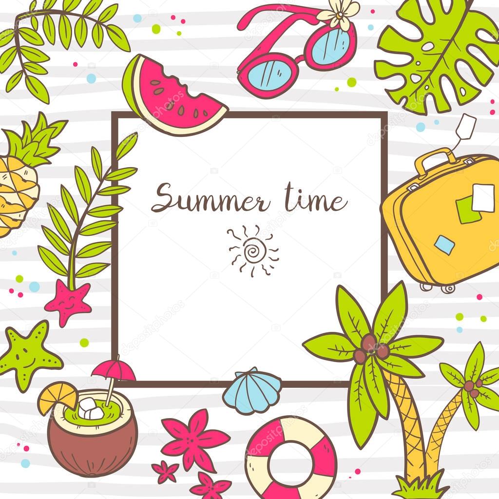 Summer time Square frame