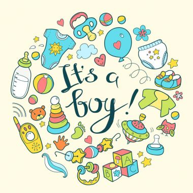 Yeni doğan doodle yuvarlak şekil