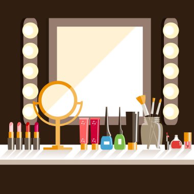 Makyaj işçinin işyeri düz