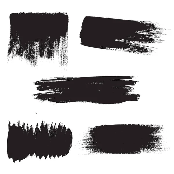 Textured brushstrokes set — Stock Vector