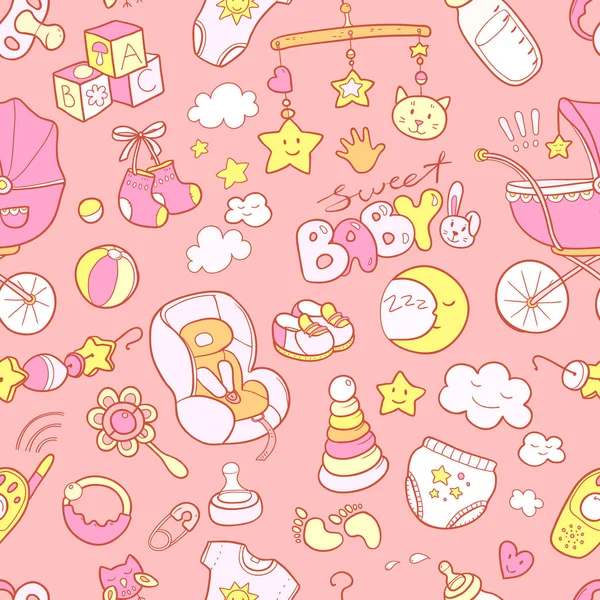 Yeni doğan temalı doodle desen