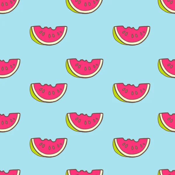 Watermelon seamless summer pattern — Stock Vector