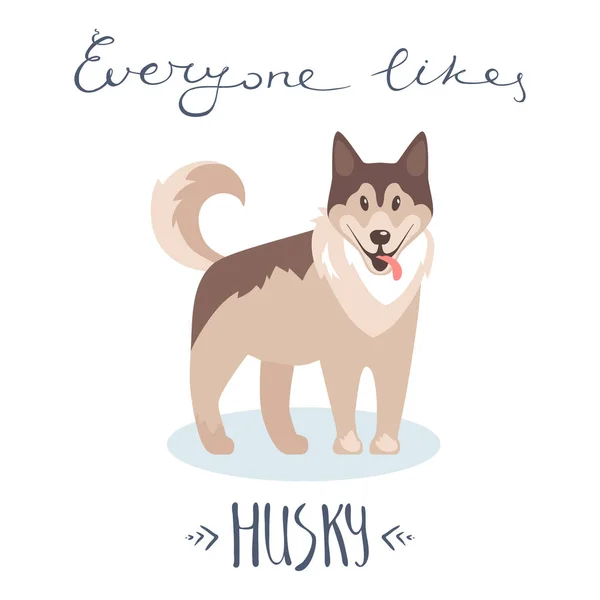 Husky, gentil animal amical . — Image vectorielle