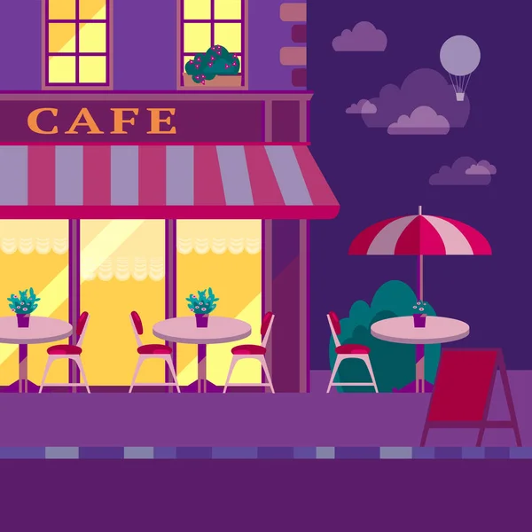 Café ao ar livre na rua europeia —  Vetores de Stock