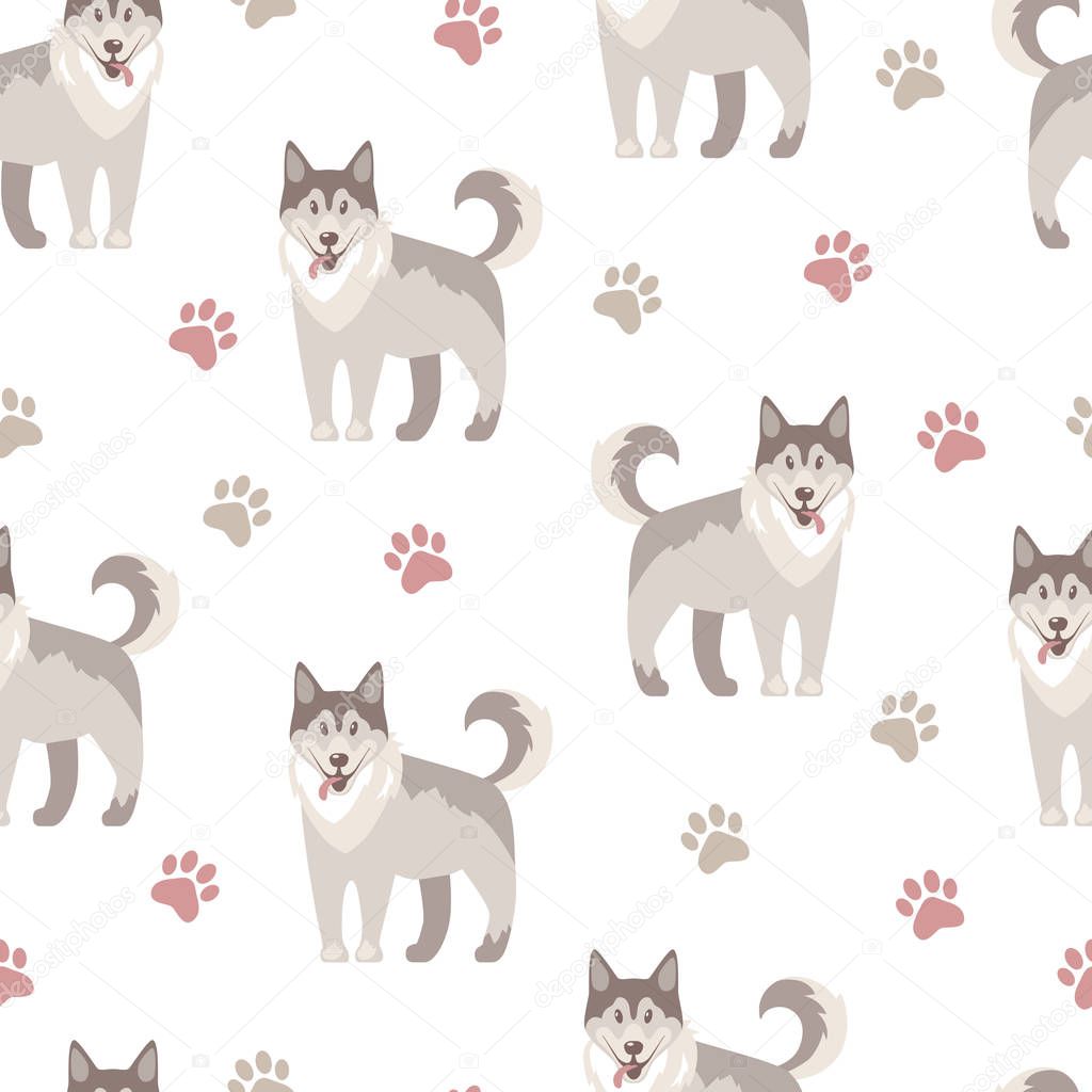 Seamless pattern with dog