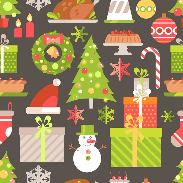 Winter holiday seamless pattern. — Stock Vector