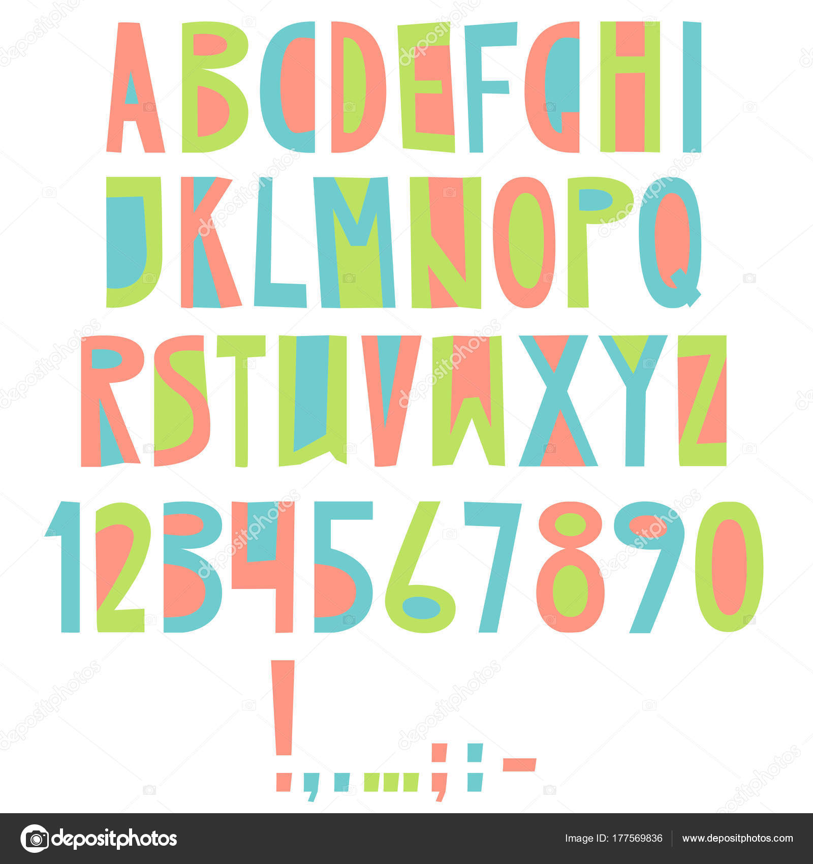ベクトル英語のラテン系のアルファベット 分離されたフォント コミック漫画のスタイルのカラフルな ストックベクター C Dinkoobraz