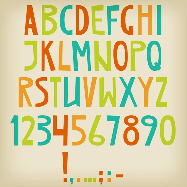 Vecteur Alphabet Latin Anglais Lettres Chiffres Symboles Isoler Fonte Style — Image vectorielle