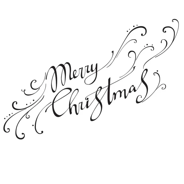 Joyeux Noël Texte Vectoriel Calligraphie Lettrage Modèle Carte Conception Typographie — Image vectorielle