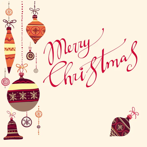 Merry Christmas Vector Text Calligraphic Lettering Design Card Template Creative — Stock Vector