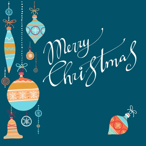 Merry Christmas Vector Text Calligraphic Lettering Design Card Template Creative — Stock Vector