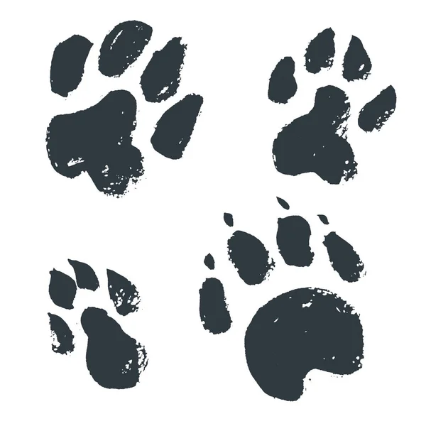 Grunge Tinte Animal Fußabdrücke — Stockvektor