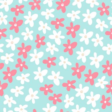 çiçeklerle İskandinav tarzı, vektör, illüstrasyon soyut seamless modeli