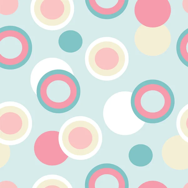 抽象无缝模式与圆在粉彩颜色 — 图库矢量图片