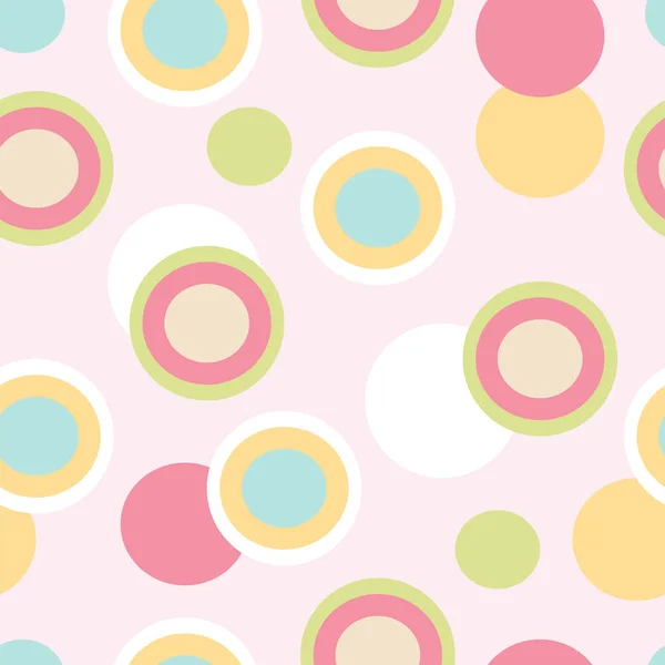 Motif Abstrait Sans Couture Avec Des Rondes Couleurs Pastel Vecteur — Image vectorielle