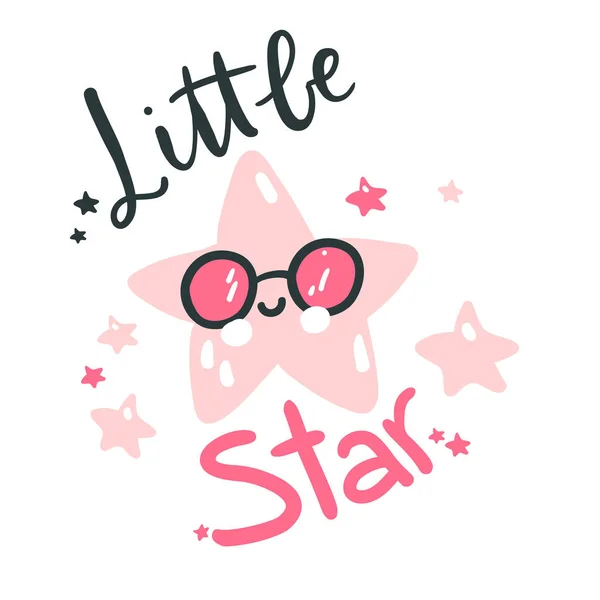 かわいい赤ちゃんの星 手描きベクトルイラスト 子供や赤ちゃんのシャツのデザイン ファッションプリントのデザイン グラフィック Tシャツ 子供服のために 星の文字 — ストックベクタ