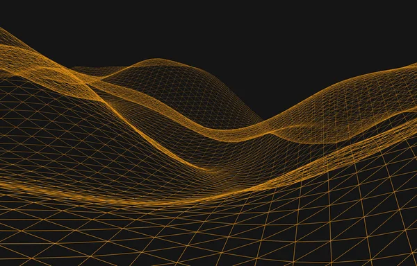 Wireframe - ein skelettiertes dreidimensionales Modell, in dem nur lin — Stockfoto