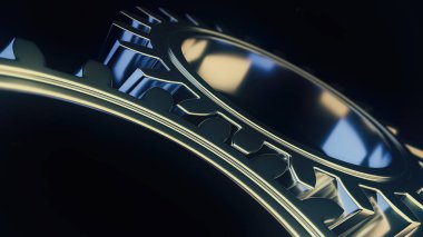 keskin ışık ve siyah çevre 3d illust ile Mekanik vites