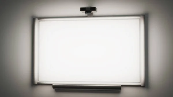 Interactief whiteboard met een multimedia-projector-3d illustrati — Stockfoto