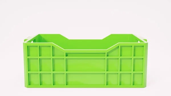Scatola verde utilizzata nel trasporto illustrazione 3d — Foto Stock