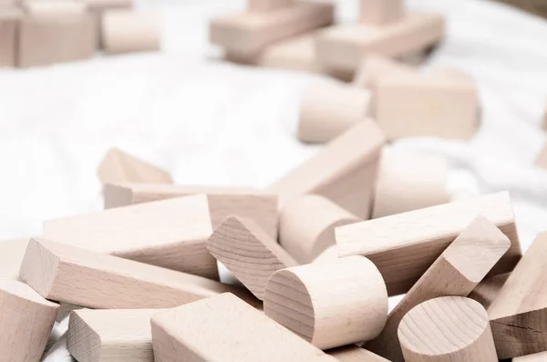 Educational blocks made of natural wood — Stock Photo, Image