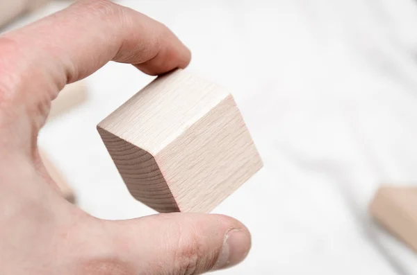 Educational blocks made of natural wood — Stock Photo, Image