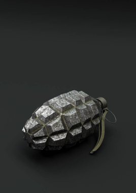 El bombası ile 3d illüstrasyon koyu arka plan üzerinde kopya alanı