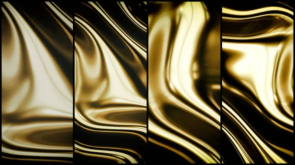 Arany sima hullámok 3d-leképezés — Stock Fotó
