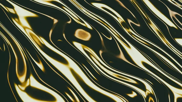 Arany sima hullámok 3d-leképezés — Stock Fotó