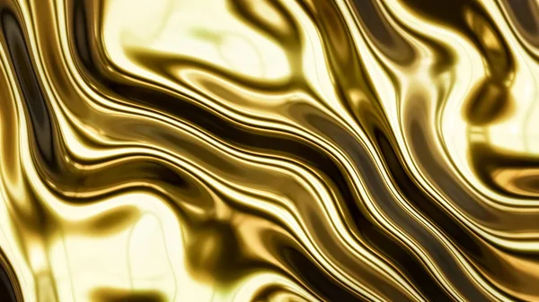 Oro ondas lisas 3d renderizado — Foto de Stock