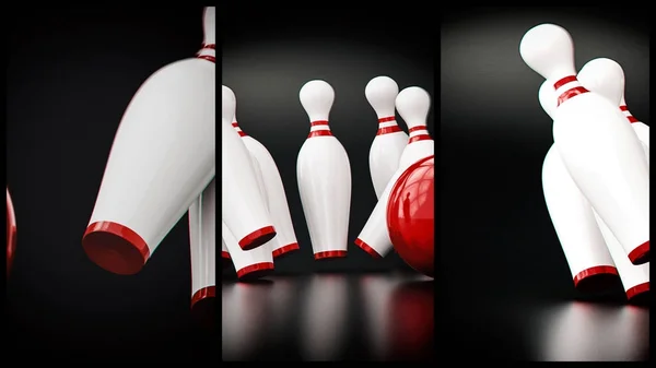 Bowling 3D-s illusztráció Jogdíjmentes Stock Fotók