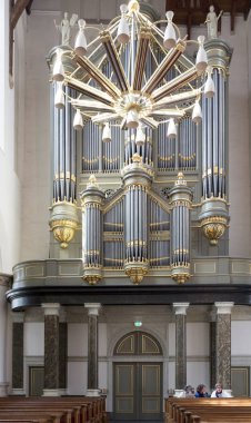 This is a photo from a organ in a famous Dutch church.