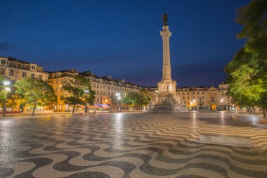 Lizbon, Portekiz cityscape Rossio Meydanı.
