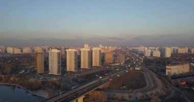 Kiev şehir manzarasına. Havadan görünümü