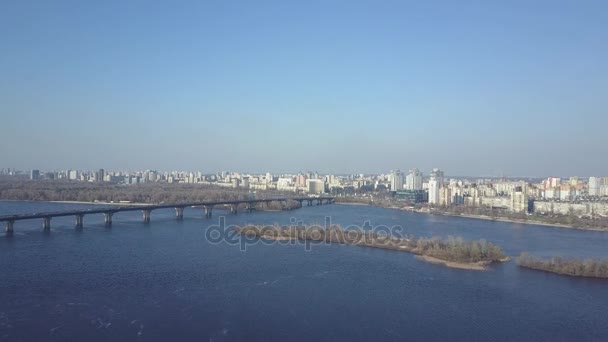 Kiev cityscape, aerial view — Stock Video