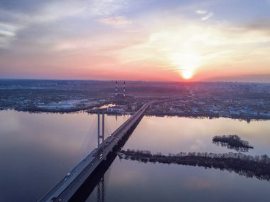 Kiev, Ukrayna'nın başkenti otomobil ve demiryolu Köprüsü