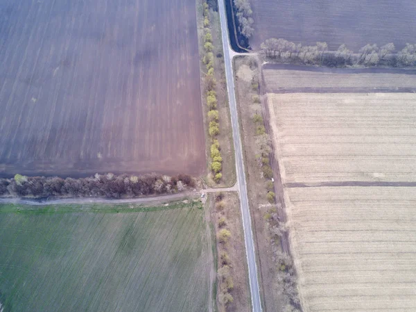 Landbrugsareal, udsigt fra luften - Stock-foto